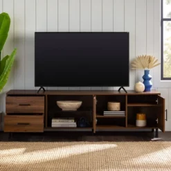 Sana Modern Triple Storage TV Stand For TVs Up To 80" Dark Walnut - Saracina Home 9 Sana Modern Triple Storage TV Stand For TVs Up To 80" Dark Walnut - Saracina Home -Featured Furniture Stores GUEST fa65be07 dd72 4823 b878 62fc4cd53535