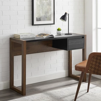 Claudine Chic Two-Tone Writing Desk With Grooved Drawer - Saracina Home 4 Claudine Chic Two-Tone Writing Desk With Grooved Drawer - Saracina Home - Image 2
