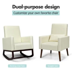 Tangkula 2-in-1 Upholstered Rocking Chair With Wood Leg & Pillow Relax Sofa Chair Light Grey/Beige/Dark Gray 19 Tangkula 2-in-1 Upholstered Rocking Chair With Wood Leg & Pillow Relax Sofa Chair Light Grey/Beige/Dark Gray -Featured Furniture Stores GUEST fb3113fc 95e1 49e1 b4da d0d1b94e6231