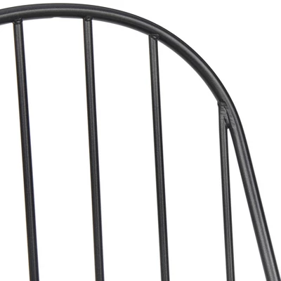 Set Of 2 Milo Windsor Metal With Wood Seat Dining Chairs Black/Espresso Brown - Buylateral 6 Set Of 2 Milo Windsor Metal With Wood Seat Dining Chairs Black/Espresso Brown - Buylateral - Image 4