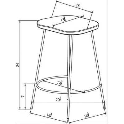 Metal Base Counter Height Barstools With Wood Seat Brown - Threshold™ Designed With Studio McGee 7 Metal Base Counter Height Barstools With Wood Seat Brown - Threshold™ Designed With Studio McGee - Image 5