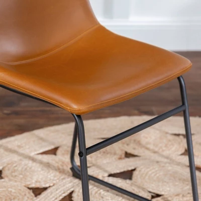 Set Of 2 Laslo Modern Upholstered Faux Leather Dining Chairs - Saracina Home 8 Set Of 2 Laslo Modern Upholstered Faux Leather Dining Chairs - Saracina Home - Image 6